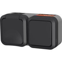 Double prise - QUARX - Aqua Pro - Extérieure, verticale, IP55, 250V,
