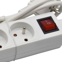 Bloc ménager - GAO - 3 prises 2P+T - Avec interrupteur, conforme NF