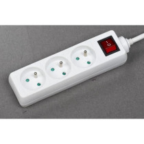 Bloc ménager - GAO - 3 prises 2P+T - Avec interrupteur, conforme NF