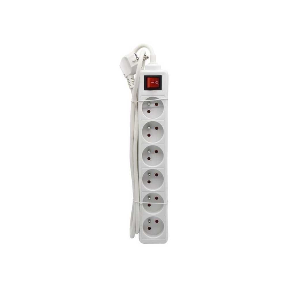 Bloc ménager - GAO - 6 prises - Avec interrupteur, câble 1,4m, prote