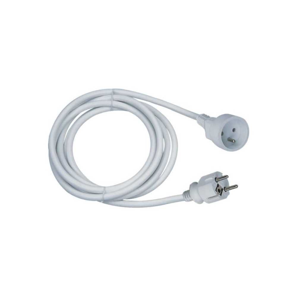 Rallonge électrique - GAO - 16A - Câble 5m - Blanc - Flexible - Dura
