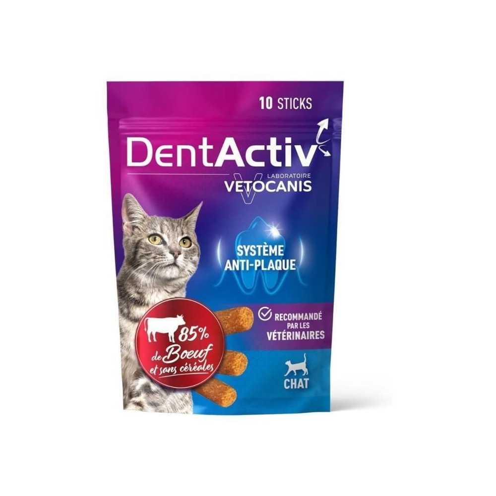 DentActiv - 10 Bâtonnets - VETOCANIS - Hygiene Bucco-Dentaire au Boeu