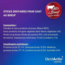 DentActiv - 10 Bâtonnets - VETOCANIS - Hygiene Bucco-Dentaire au Boeu