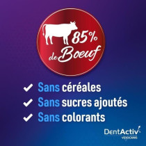 DentActiv - 10 Bâtonnets - VETOCANIS - Hygiene Bucco-Dentaire au Boeu