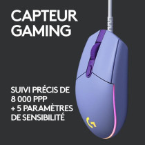 Souris gamer - Filaire - LOGITECH G - G203 - LIGHTSYNC - RGB - USB - L