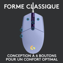 Souris gamer - Filaire - LOGITECH G - G203 - LIGHTSYNC - RGB - USB - L