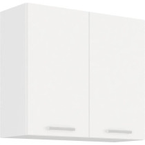 ATLAS Meuble haut 2 portes battantes - Décor blanc - L80 x P31 x H72