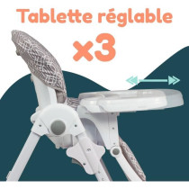 Chaise haute multipositions - BAMBISOL - Inclinable - Jusqu'a 3 ans -