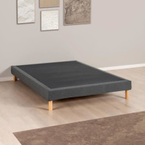 Sommier tapissier - 140x190 cm - Gris anthracite - Kit - DEKO DREAM Ea