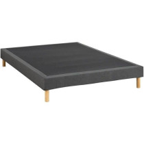 Sommier tapissier - 140x190 cm - Gris anthracite - Kit - DEKO DREAM Ea