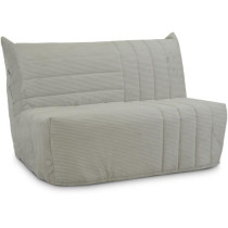 Banquette BZ 2 places BECCI - Velours côtelé Beige - Matelas Bultex