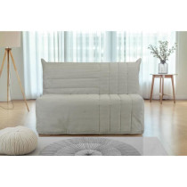 Banquette BZ 2 places BECCI - Velours côtelé Beige - Matelas Bultex