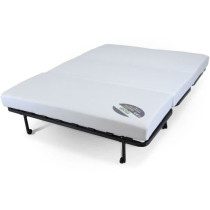 Banquette BZ 2 places BECCI - Velours côtelé Beige - Matelas Bultex