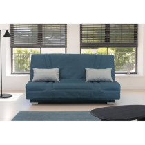 COMFORT BULTEX Banquette clic-clac - 3 places - Tissu bleu + Coussins