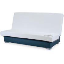 COMFORT BULTEX Banquette clic-clac - 3 places - Tissu bleu + Coussins