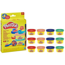 Play-Doh Pack de 12 L'imagination en fete, autocollants et pots de pâ