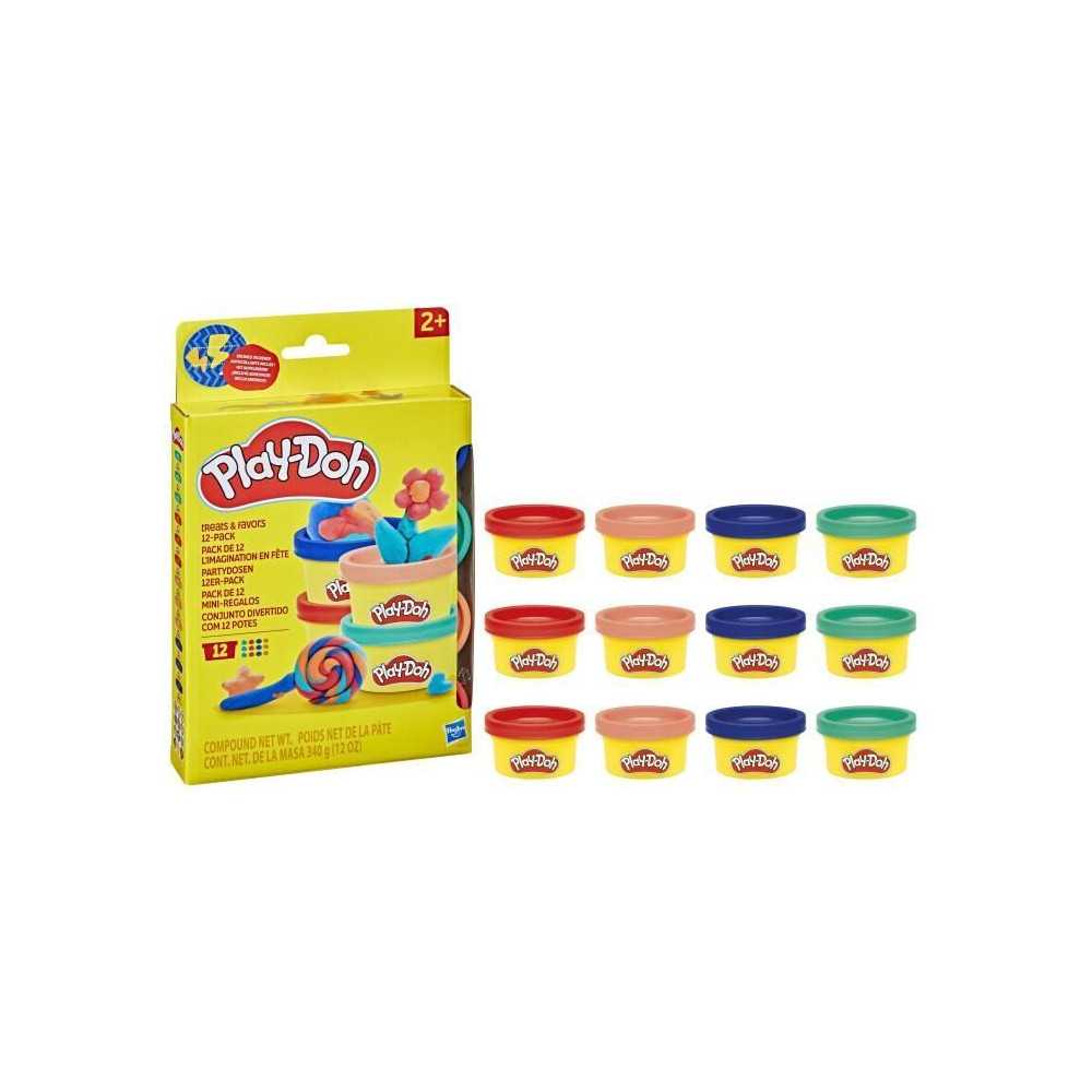 Play-Doh Pack de 12 L'imagination en fete, autocollants et pots de pâ