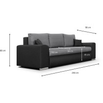 Canapé convertible avec coffre de rangement 3 places - INDIAN - Tissu