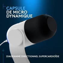 Microphone Logitech G Yeti GX gaming RVB dynamique avec LIGHTSYNC pour