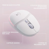 Souris Gamer - Sans fil - Logitech G - G705 - Rétroéclairé - Léger