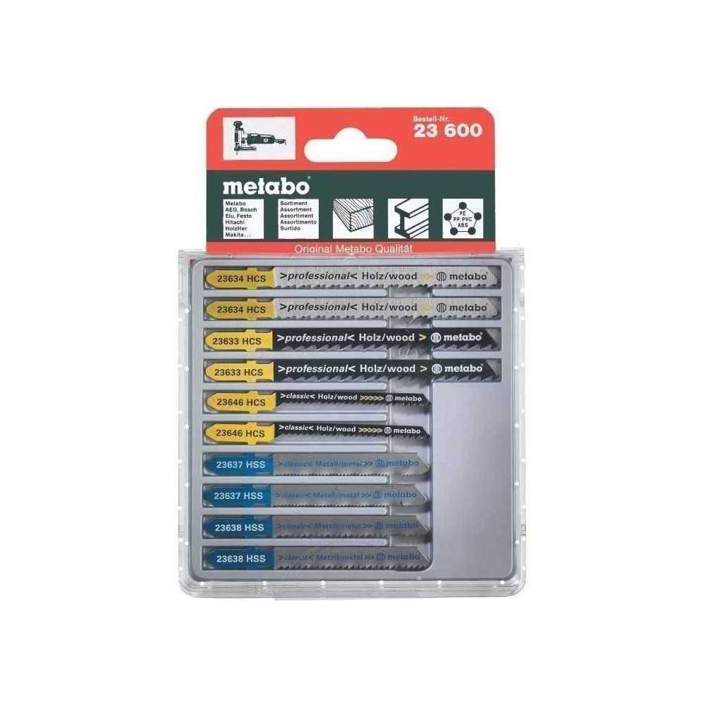 Lames pour scies sauteuses METABO - Lot de 10 - Bois, métal, plastiqu