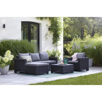 Salon de jardin - en résine imitation rotin tressé - Allibert by KET