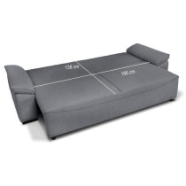 Canapé convertible avec coffre - 3 a 4 places - NORMAN - Tissu anthra