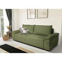 Canapé convertible avec coffre - 3 a 4 places - NORMAN - Tissu olive