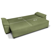 Canapé convertible avec coffre - 3 a 4 places - NORMAN - Tissu olive