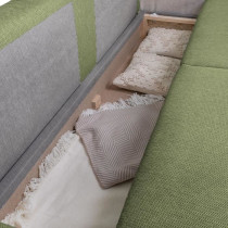 Canapé convertible avec coffre - 3 a 4 places - NORMAN - Tissu olive