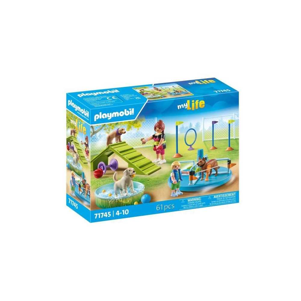 PLAYMOBIL 71745 Aire de jeux pour chiens, enfant et éducatrice, My Li