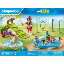 PLAYMOBIL 71745 Aire de jeux pour chiens, enfant et éducatrice, My Li