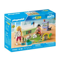 PLAYMOBIL 71753 Animalerie avec enclos a lapins, My Life, Soin des ani