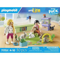 PLAYMOBIL 71753 Animalerie avec enclos a lapins, My Life, Soin des ani