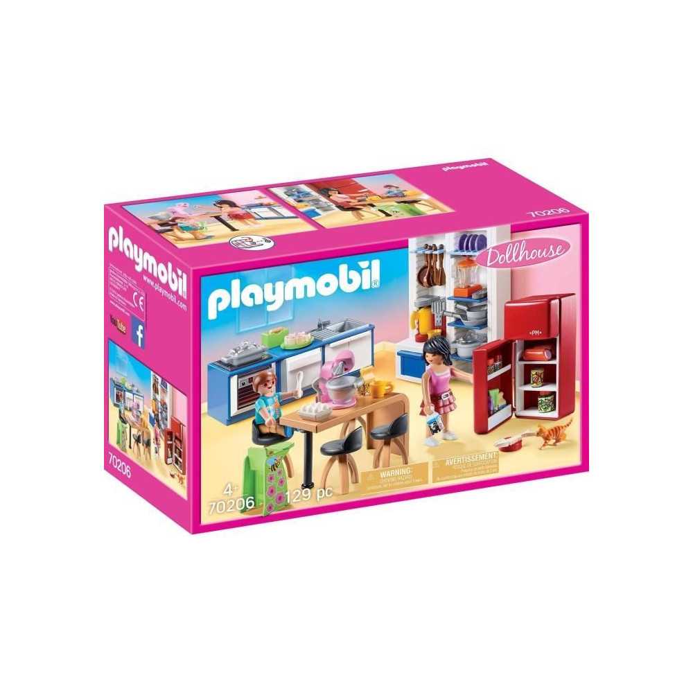 PLAYMOBIL 70206 Cuisine familiale, Dollhouse La Maison Traditionnelle,