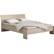 DEMEYERE PRICY Lit 140 x 190/200 cm - Décor Chene shannon - L 145 x P