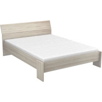 DEMEYERE PRICY Lit 140 x 190/200 cm - Décor Chene shannon - L 145 x P