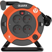 Enrouleur - QUARX - Bricolage - 15m, H05VV-F 3G1,5mm², disjoncteur th