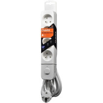 Multiprise - QUARX - 4 prises - Avec 3 ports USB, câble 1,5m