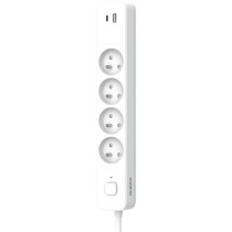 Multiprise - QUARX - 4 prises - Avec USB Type C et USB A, câble 1,5m