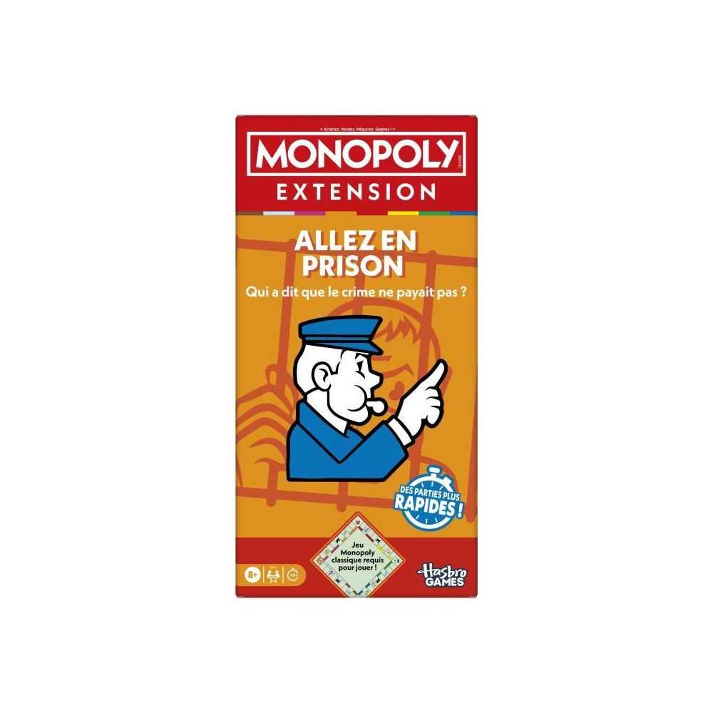 Monopoly Extension Allez en prison, rend le jeu Monopoly classique plu
