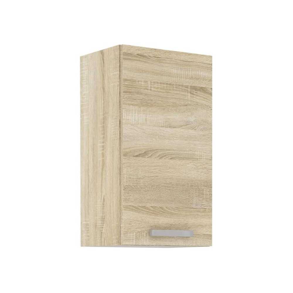 Meuble haut 1 porte battante - Décor chene sonoma - L 40 x P 31,6 x 7