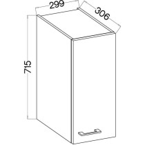 MODENA - Meuble haut - 2 portes - 30 x 31 x 72 cm - Chene artisan / No