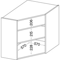 MODENA - Meuble haut d'angle - 89/89 x 31 x 71,5 cm - Chene artisan /