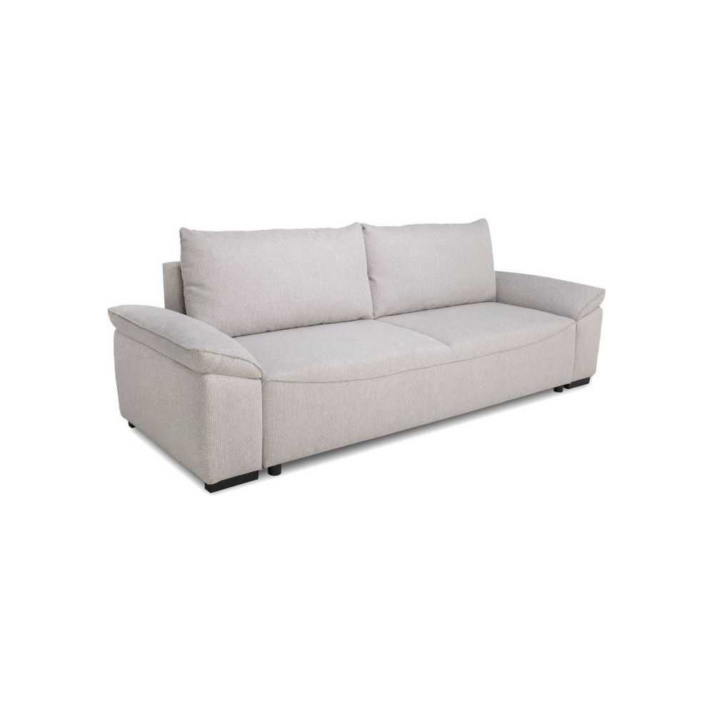 Canapé convertible avec coffre - 3 a 4 places - NORMAN - Tissu beige