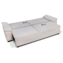 Canapé convertible avec coffre - 3 a 4 places - NORMAN - Tissu beige