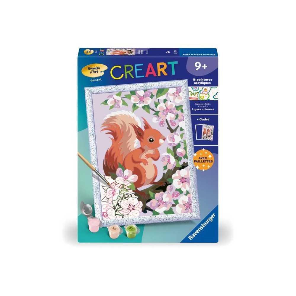 CreArt Kids 18x24cm Écureuil au printemps, Kit de peinture par numér