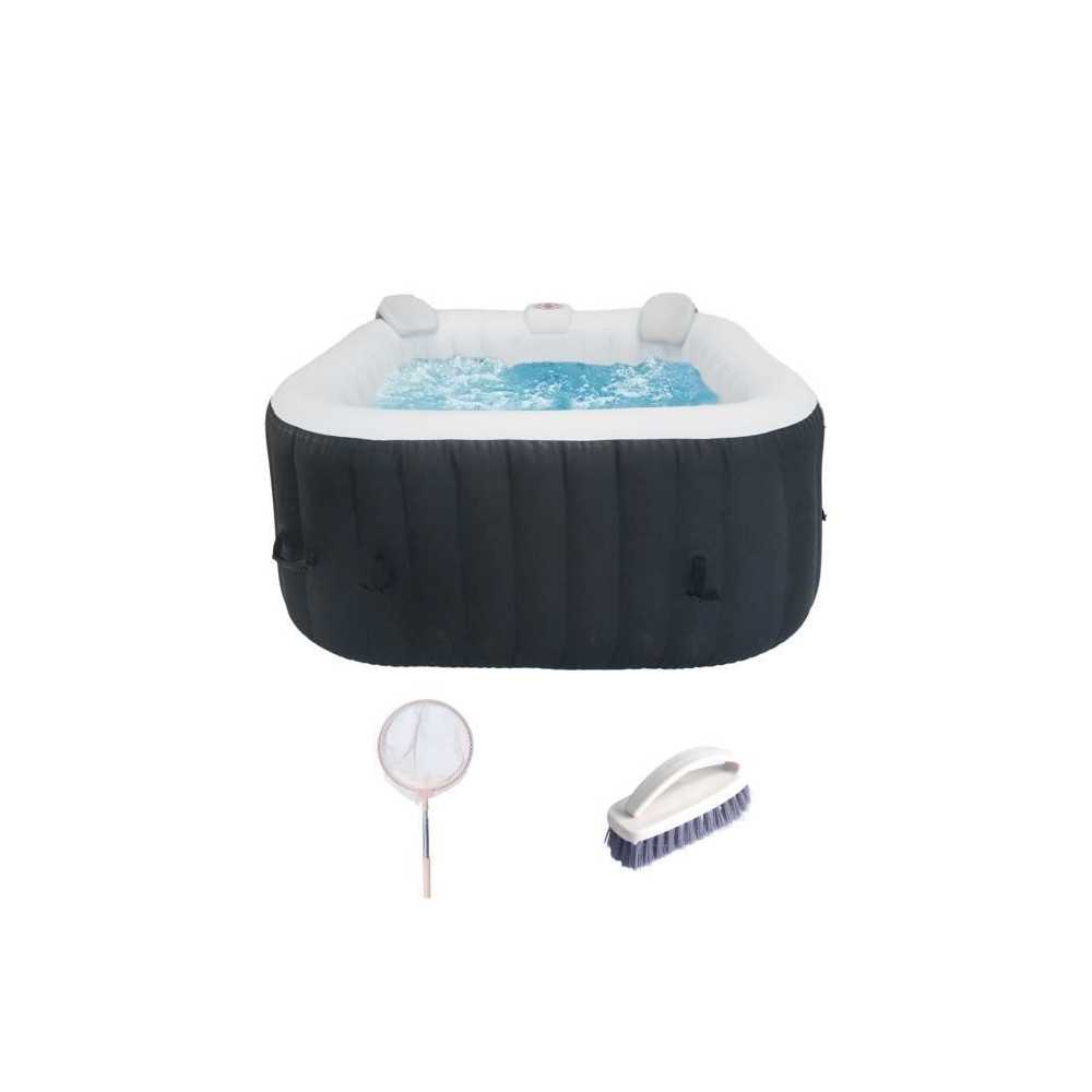 KIT TOUT INCLUS SPA et accessoires : spa gonflable carré 4 places ave
