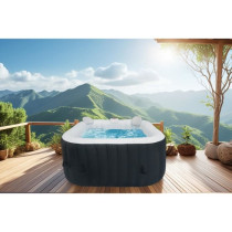 KIT TOUT INCLUS SPA et accessoires : spa gonflable carré 4 places ave
