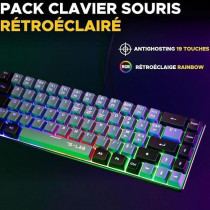 Pack Gamer 2 en 1 - THE G-LAB - COMBO HYDRO - Souris filaire - Clavier